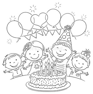 性格 男孩 艺术 庆祝 生日 蛋糕 烟火 气球 可爱的 快乐