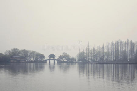 雾状西湖，杭州，中国