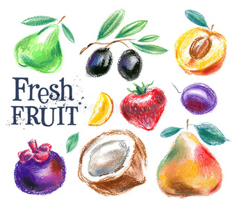 水果矢量标志设计模板。 食物或收获
