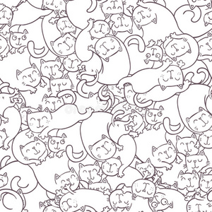 小猫 爪子 卡通 字符 插图 小孩 纺织品 乐趣 幸福 宠物