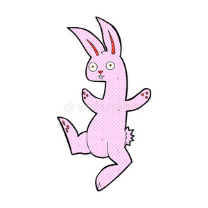 有趣的漫画粉红色兔子