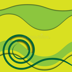带有彩色背景的抽象绿色螺旋