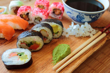 日本人 特写镜头 开胃菜 食物 梅基 吃饭 准备 餐厅 混合