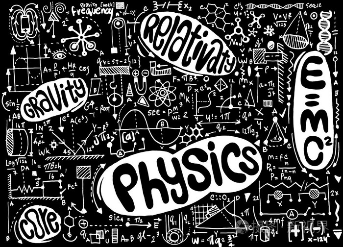 物理公式和现象手绘插图科学