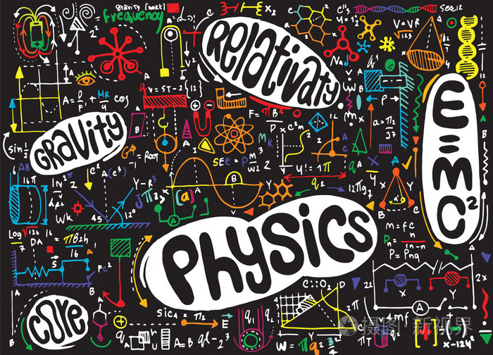 物理公式和现象. 手绘插图. 科学插画-正版商用图片1qijjr-摄图新视界