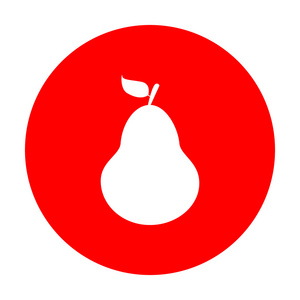 梨的标志图.白色图标上的红色圆圈照片