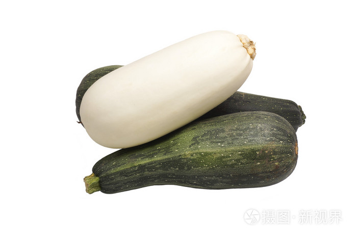 三个西葫芦绿色和白色