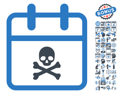 头骨截止日期,平面矢量图标,奖金照片