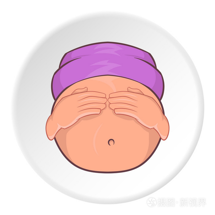 孕妇的肚子图标卡通风格