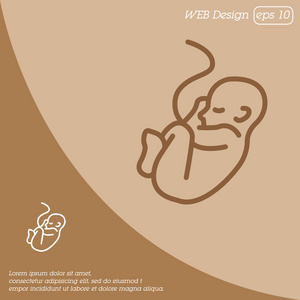 胚胎的线图标图片