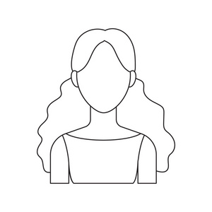 卷毛的女孩图标线.单阿凡达 》,从大头像行 peopleicon照片