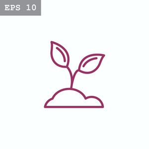 风车,手锯,小麦和发芽种子发芽矢量图标手中拿着植物发芽图标植物发芽