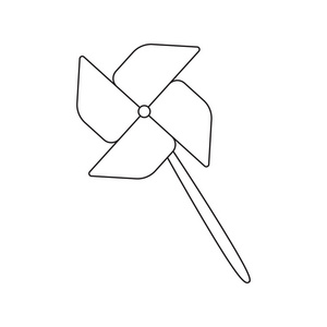 玩具风车线图标.针对 web 和移动设计的插图照片