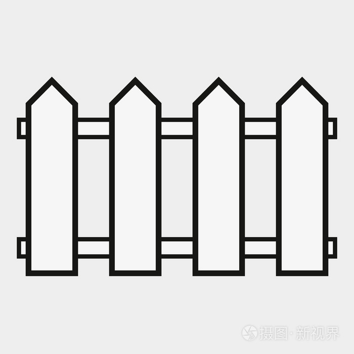 栅栏大纲图标 现代最小平面设计风格 矢量图插画