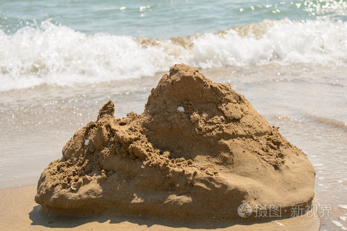 在沙滩上的沙子城堡