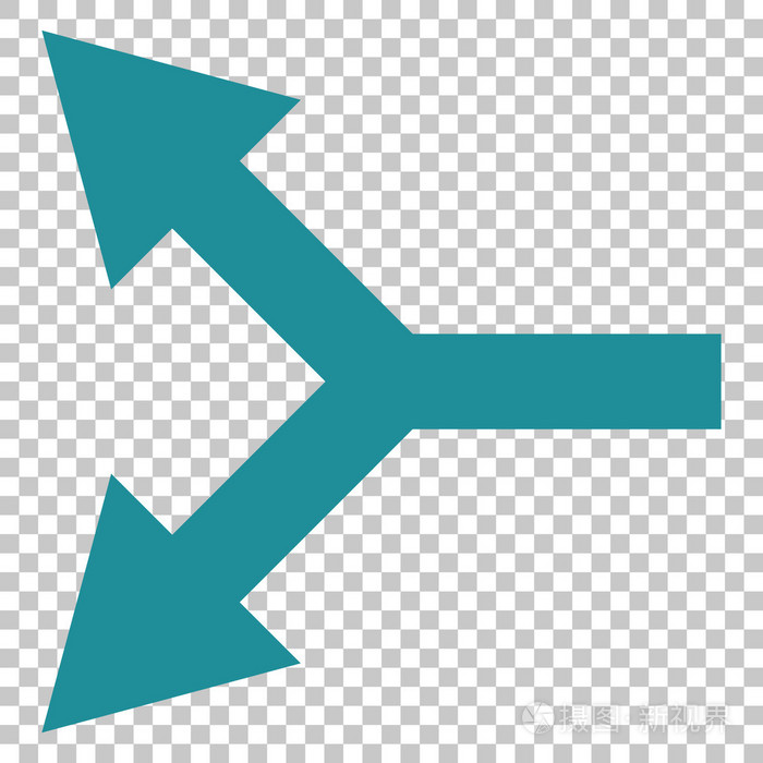 分叉箭头左的矢量图标