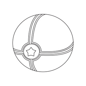 沙滩球线图标.针对 web 和移动设计的插图插画