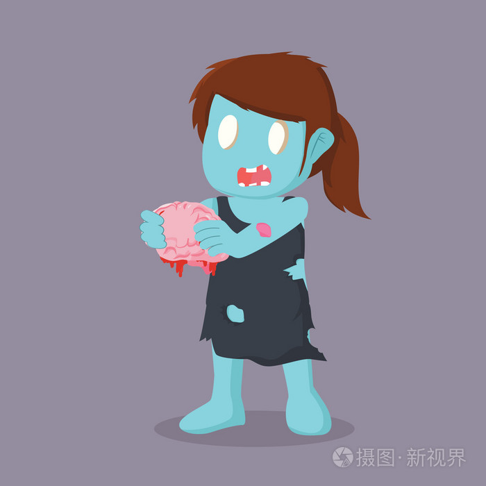 僵尸女孩控股大脑