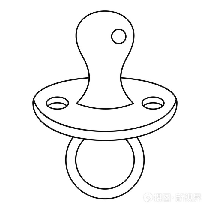 婴儿奶嘴图标大纲样式