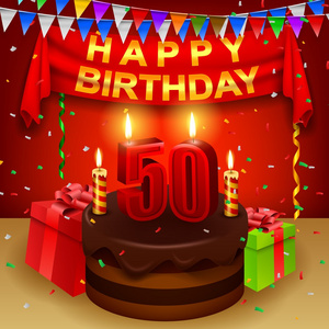 50岁生日快乐50岁生日快乐金气球问候背景.