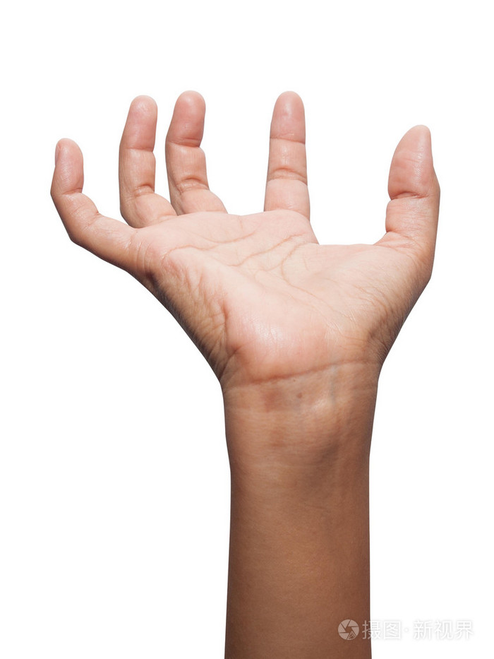 孤立在白色背景上空空的手