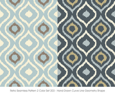 复古无缝图案2色套201平方框线花