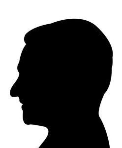 男人头黑色剪影矢量照片