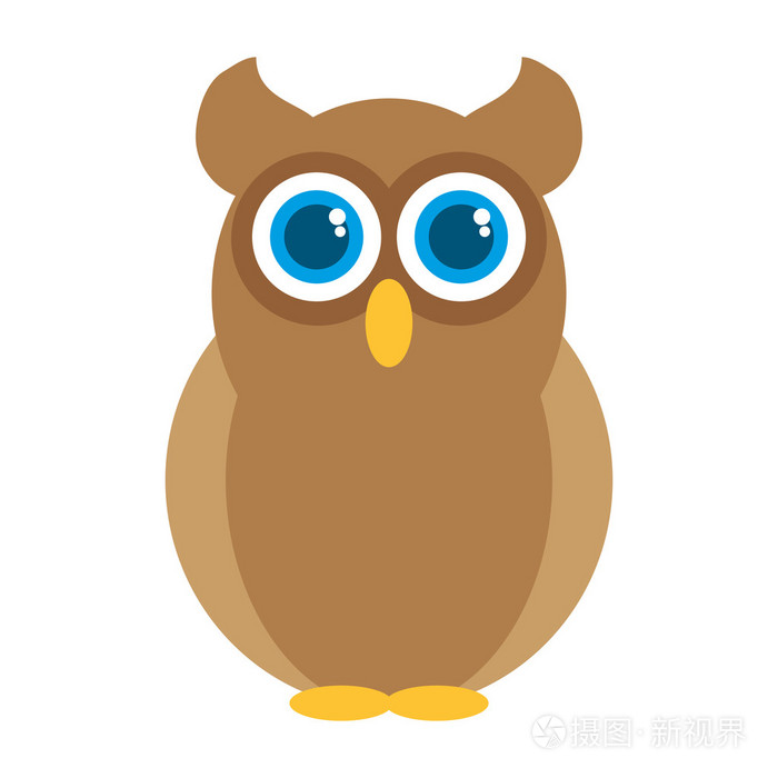 鸮鸟孤立的图标