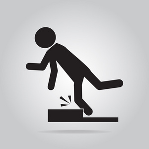 男子绊倒地上,人伤符号图照片