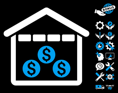 货币托存平面矢量图标工具奖金图片