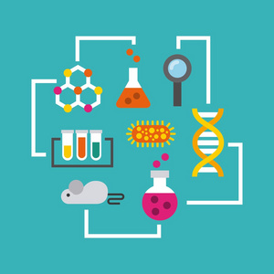 生物学和科学教育线图标图片