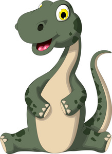 可爱的恐龙卡通坐照片