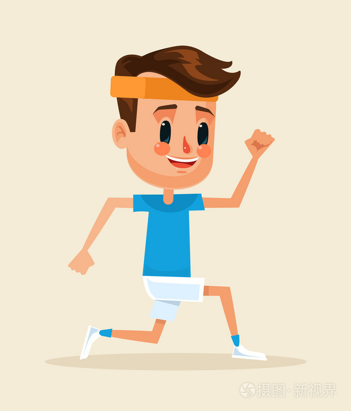 运动员赛跑者字符矢量平面卡通插画