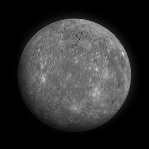 汞的星球太阳能系统汞.在黑色背景上的孤立的星球照片