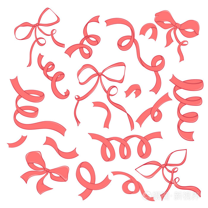 手绘一套丝带插画-正版商用图片1qn89q-摄图新视界