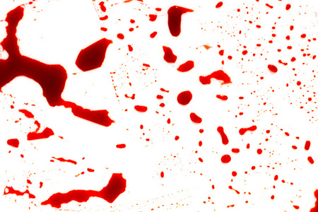 万圣节概念: 血液飞溅在白色背景上插画