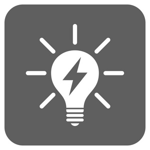 电光源灯泡平平方的矢量图标插画