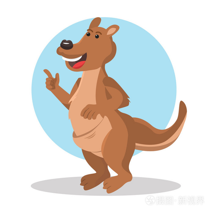 袋鼠字符矢量插图设计