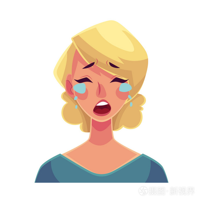 女人哭动画图片