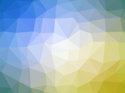 抽象黄色蓝色绿色梯度低多边形形状背景插画