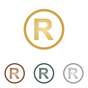 注册商标符号.在白色背景上的金属图标照片