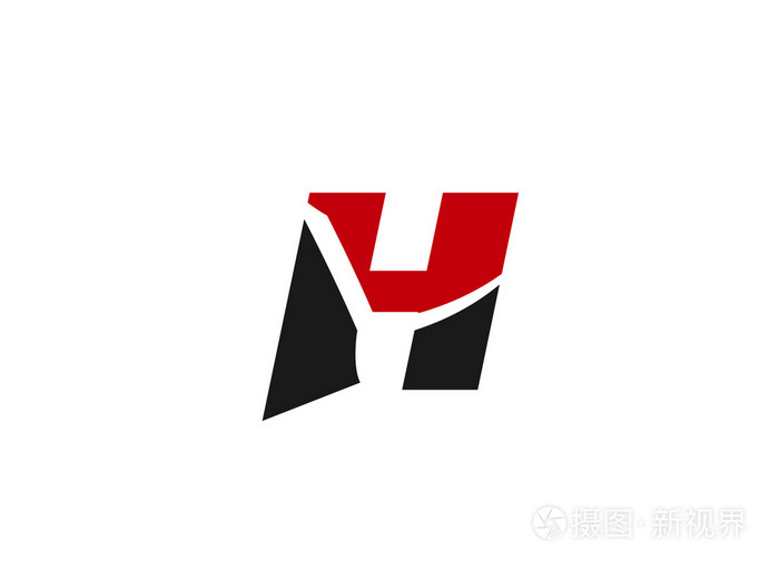 抽象字母 h 标志图标设计