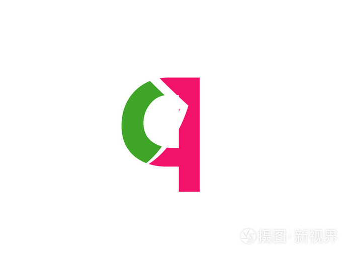 字母q 标志图标设计模板元素.矢量彩色符号