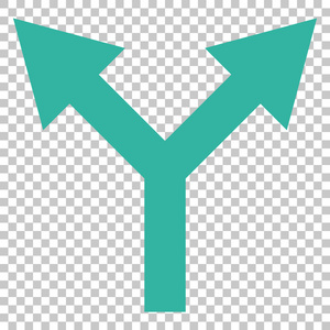 分叉箭头矢量图标插画