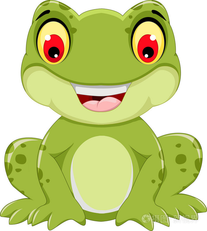 有趣的青蛙卡通坐