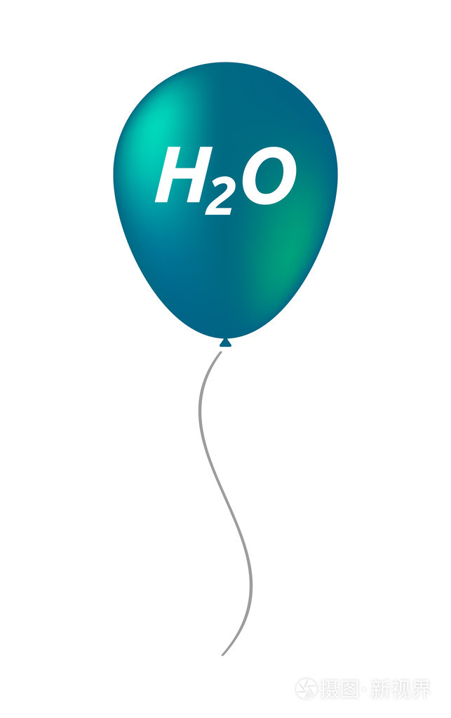 与文本 H2o 孤立的气球