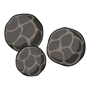 黑胡椒矢量图标黑胡椒在白色背景上孤立的卡通风格的图标.