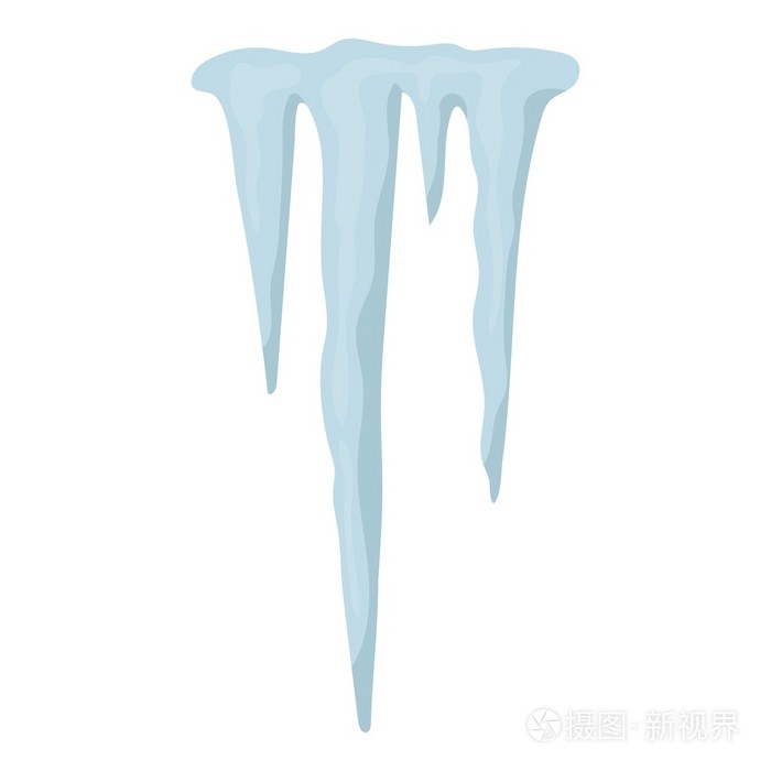在白色背景上孤立的卡通风格的冰柱图标天气符号股票矢量图