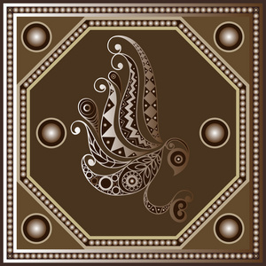 带有图腾的玛雅族纹理图片