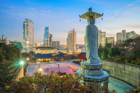 在首尔江南区韩国寺寺图片